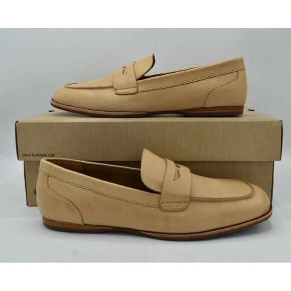 Kork-Ease Womens Size 10 Pisa Natural Full Grain Leather Slip On Penny Loafers - Picture 3 of 11